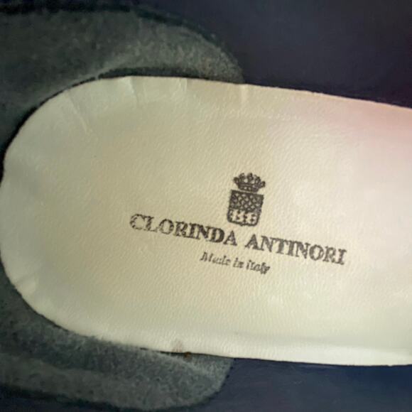 Clorinda Antinori Edoardo Sirena Suede Loafers Size 41 or 9 Navy Blue Italy - Picture 9 of 12